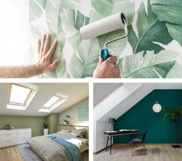 Pose de papier peint, travaux de peinture intérieure chez le particulier et le professionnel à Montfort L'Amaury, Trappes et dans les Yvelines (78) - Revêtements Sols et Murs Mimmo